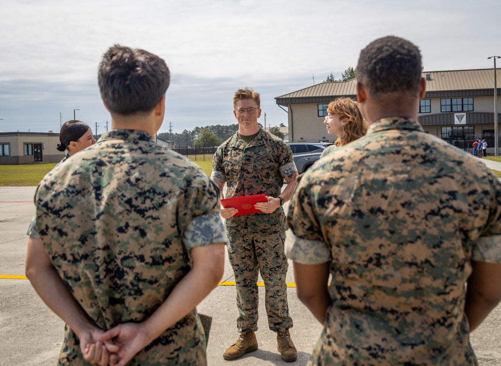 Lance Cpl Cutter reenlistment ceremony