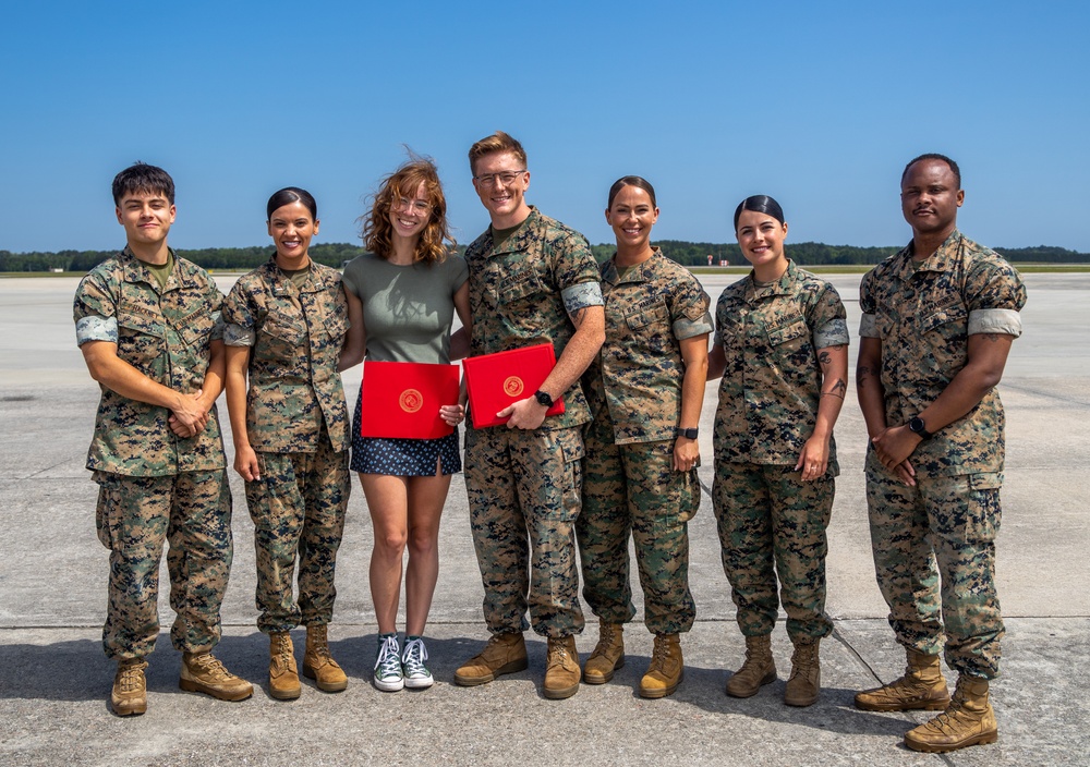 Lance Cpl Cutter reenlistment ceremony