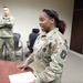 Company Commander Mary E. House delivers an important briefing