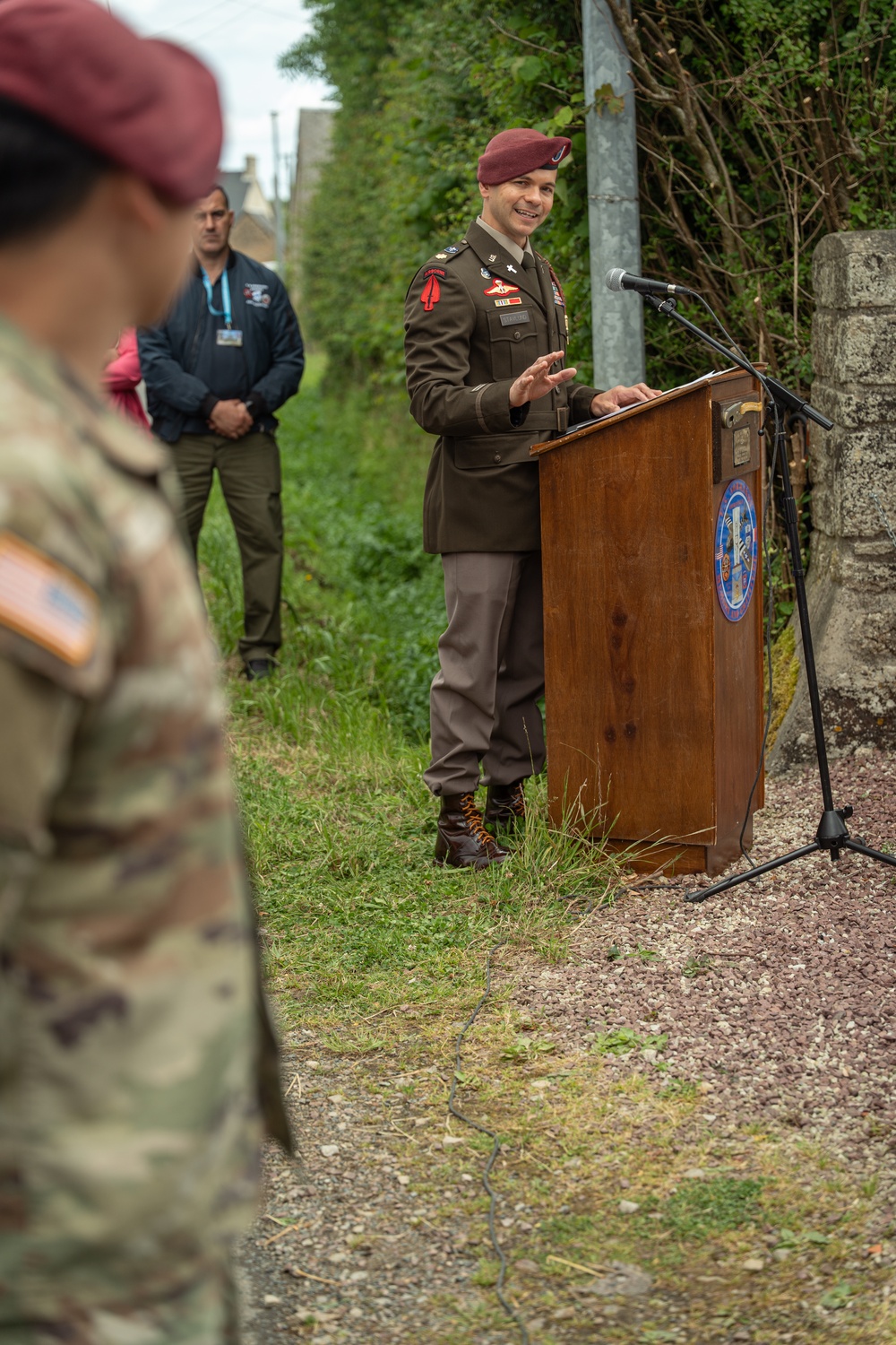 173rd Airborne Brigade Honors Fallen Chaplain Capt. Father Ignatius Maternowski at D-Day 81 Ceremony