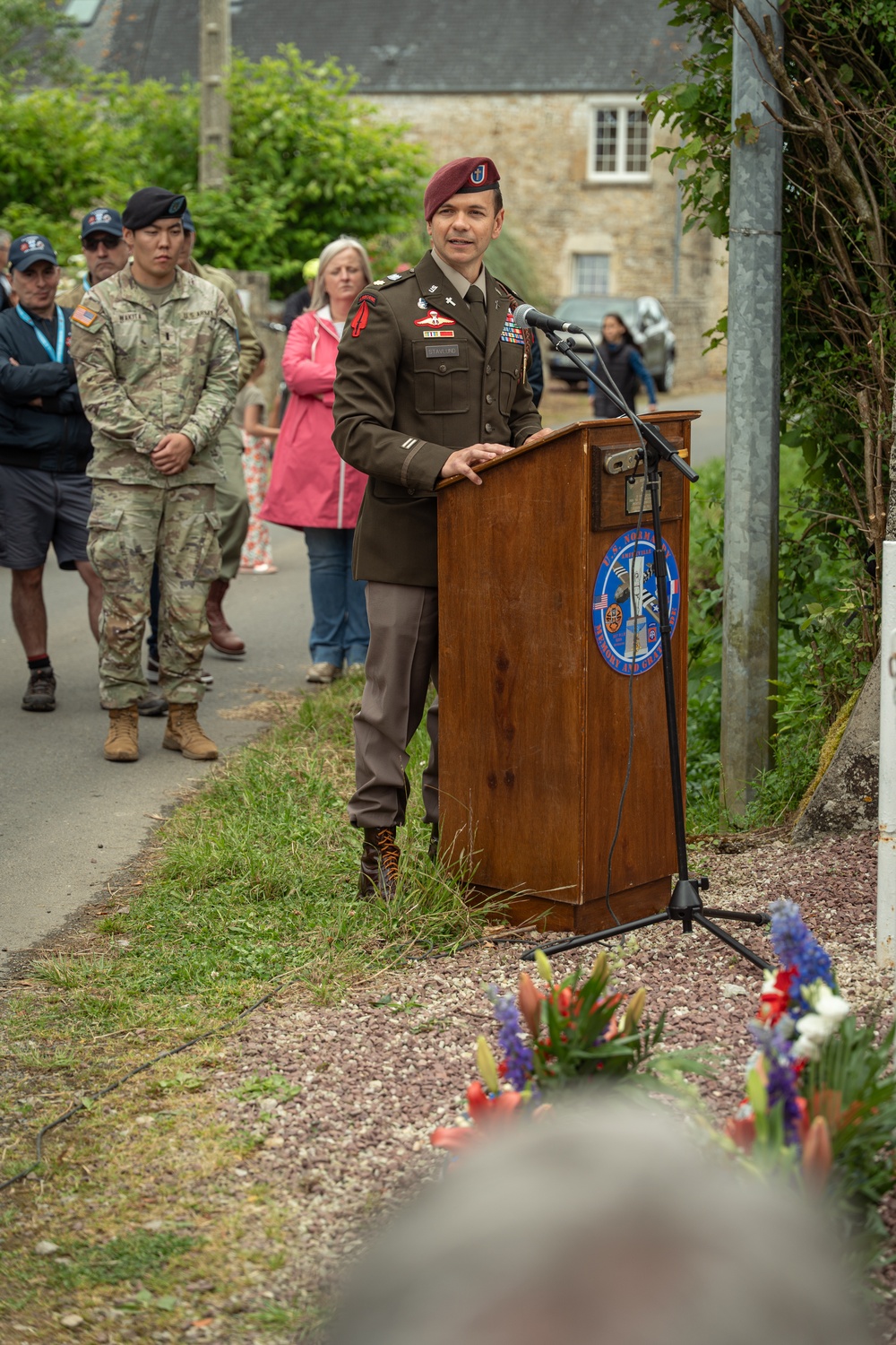 173rd Airborne Brigade Honors Fallen Chaplain Capt. Father Ignatius Maternowski at D-Day 81 Ceremony
