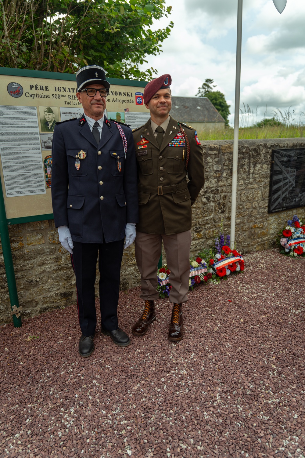173rd Airborne Brigade Honors Fallen Chaplain Capt. Father Ignatius Maternowski at D-Day 81 Ceremony