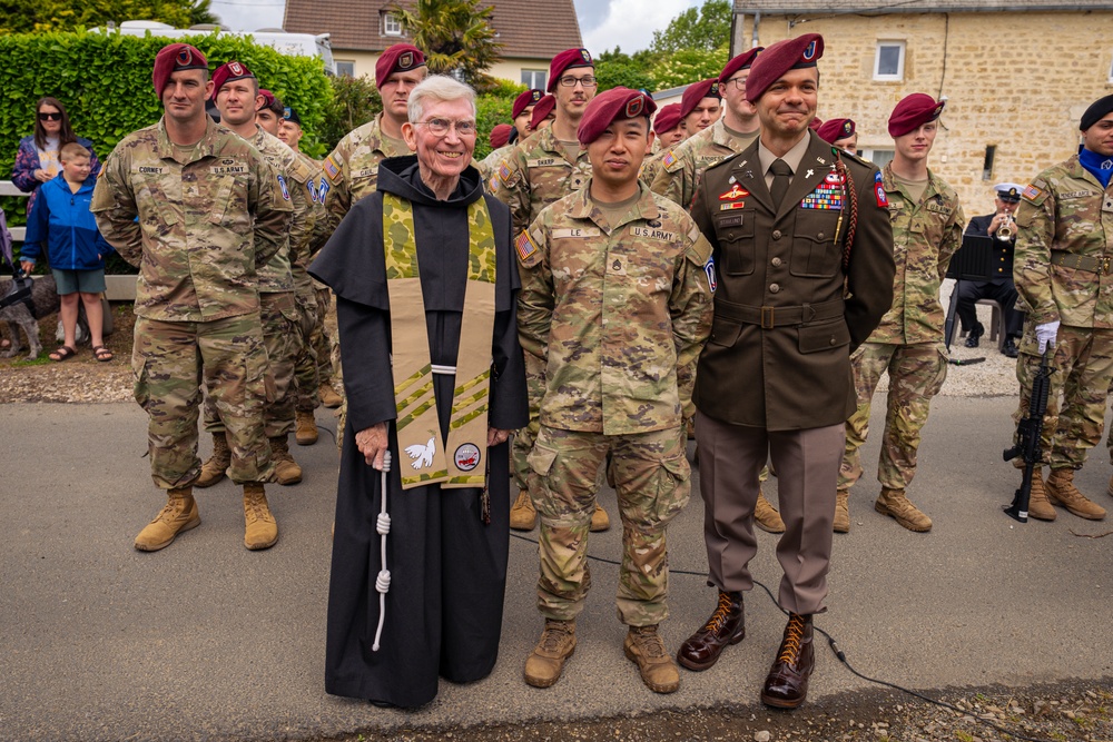 173rd Airborne Brigade Honors Fallen Chaplain Capt. Father Ignatius Maternowski at D-Day 81 Ceremony