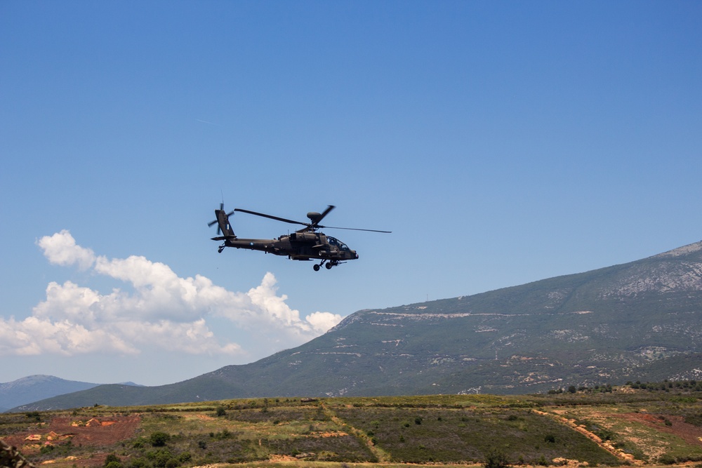 Distinguished visitor demonstration rehearsal near Petrochori, Greece during Immediate Response 25