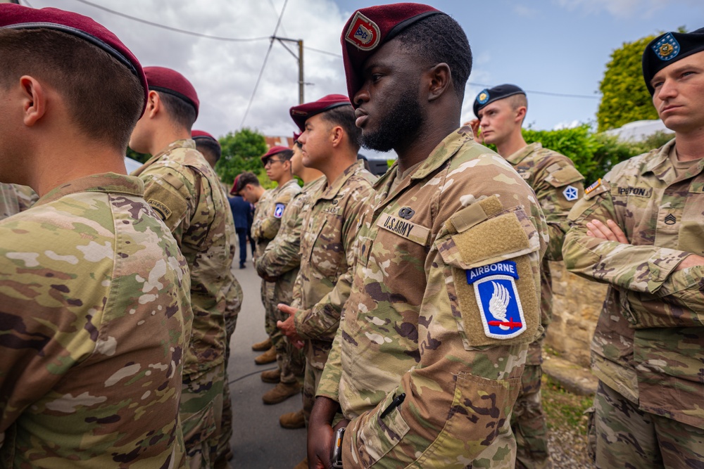 173rd Airborne Brigade Honors Fallen Chaplain Capt. Father Ignatius Maternowski at D-Day 81 Ceremony