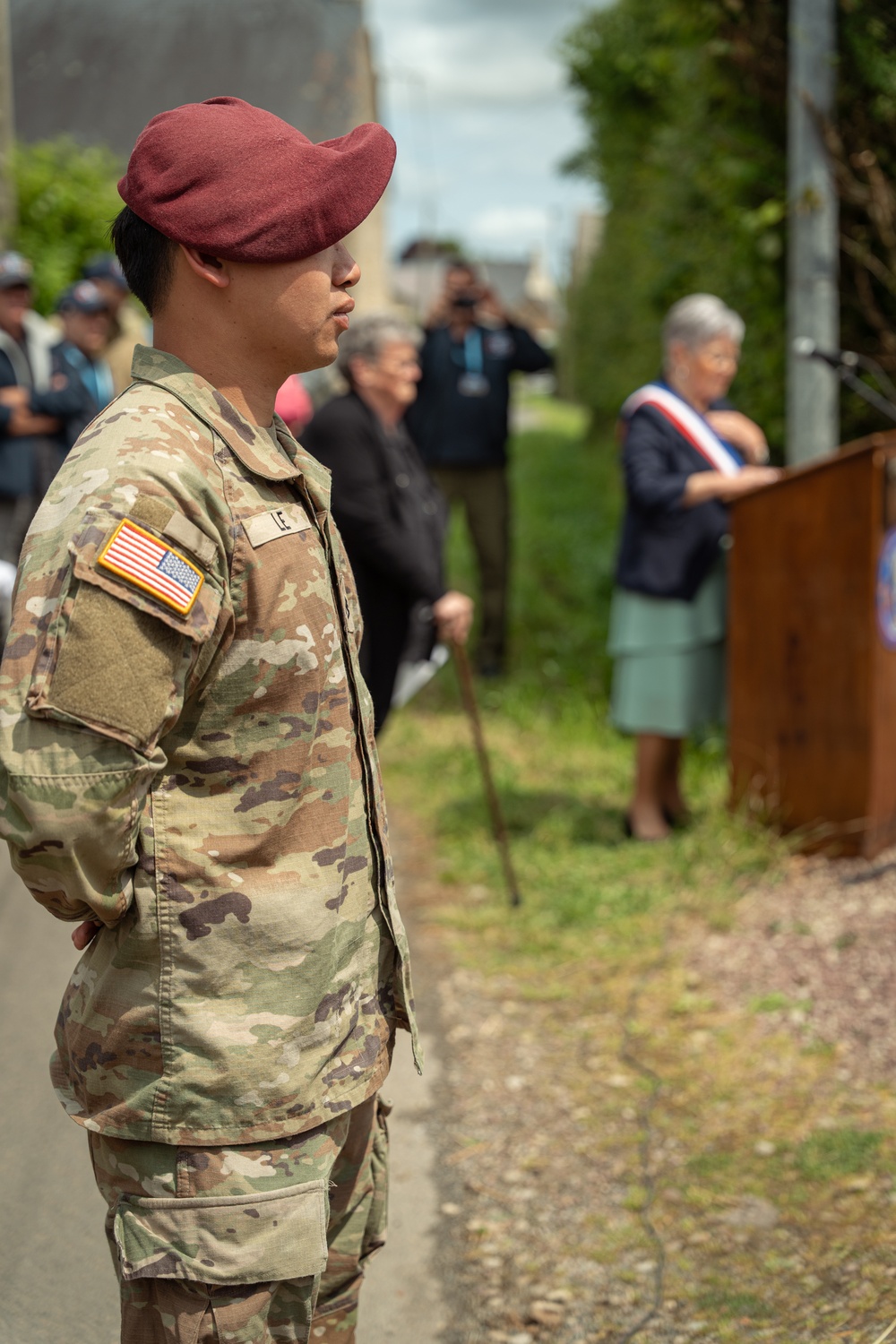 173rd Airborne Brigade Honors Fallen Chaplain Capt. Father Ignatius Maternowski at D-Day 81 Ceremony