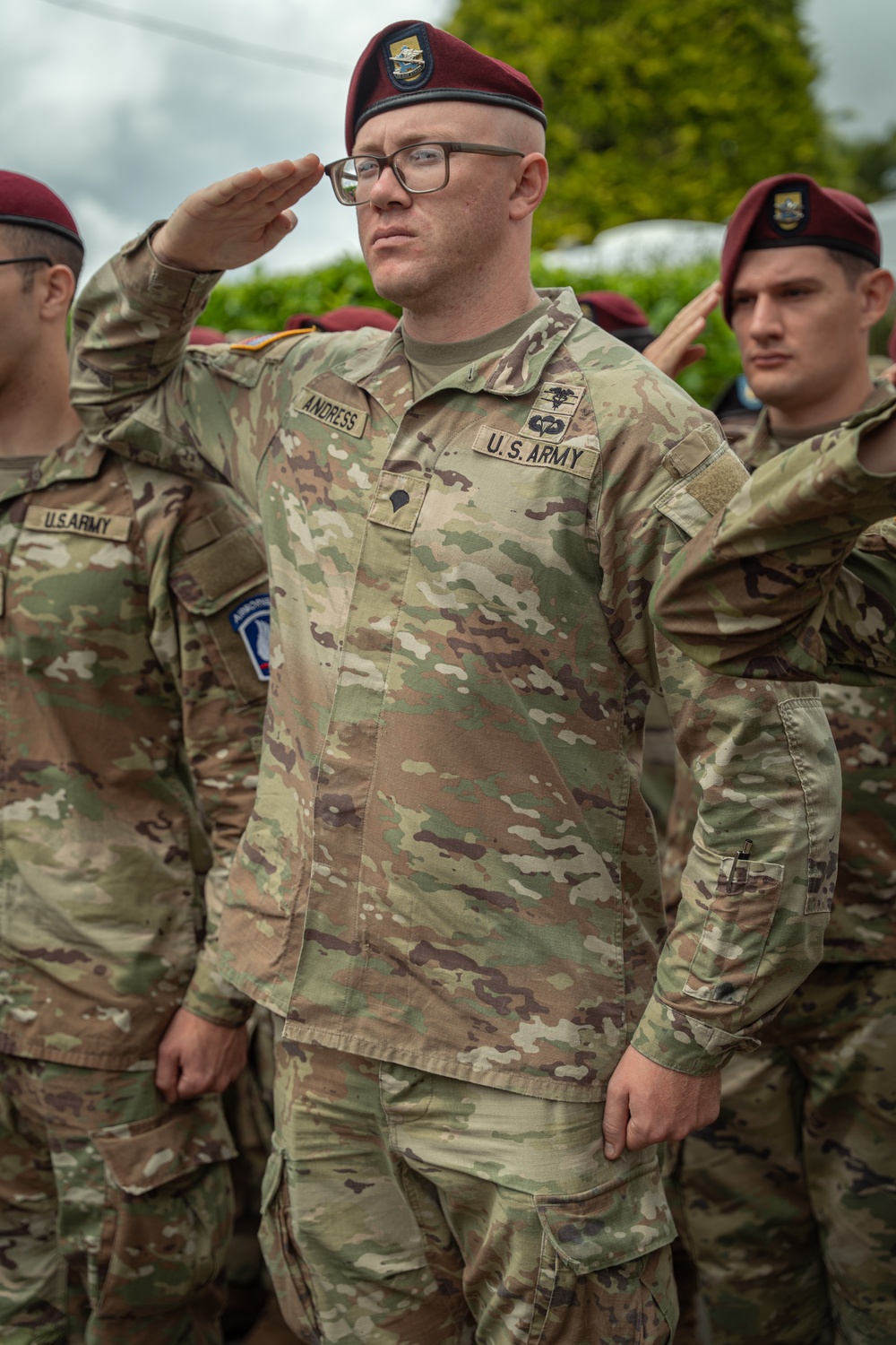 173rd Airborne Brigade Honors Fallen Chaplain Capt. Father Ignatius Maternowski at D-Day 81 Ceremony