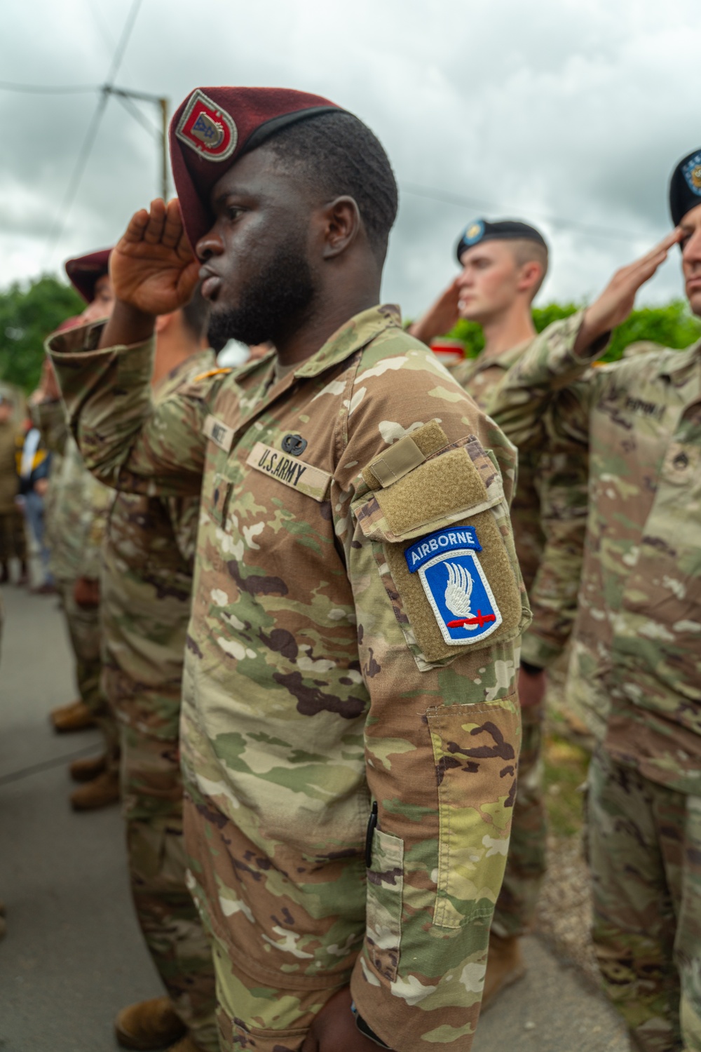 173rd Airborne Brigade Honors Fallen Chaplain Capt. Father Ignatius Maternowski at D-Day 81 Ceremony