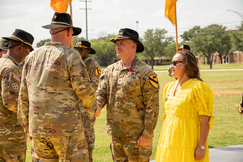 1st Cavalry Division Hosts Retreat Ceremony for Brigadier General Robert G. Born
