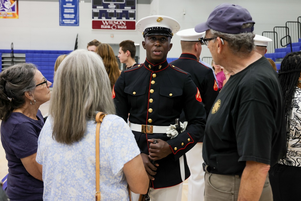 Silent Drill Platoon Marine Returns Home During Marine Week Nashville