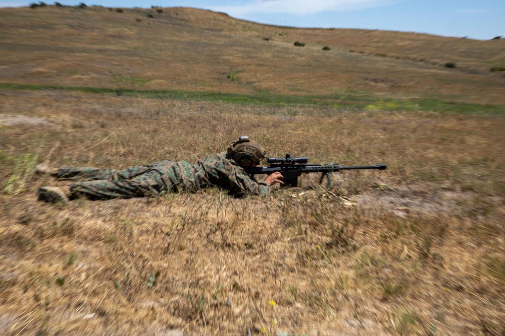 U.S. Marines, Indonesian Korps Marinir fire M107 .50-caliber special application scoped rifle