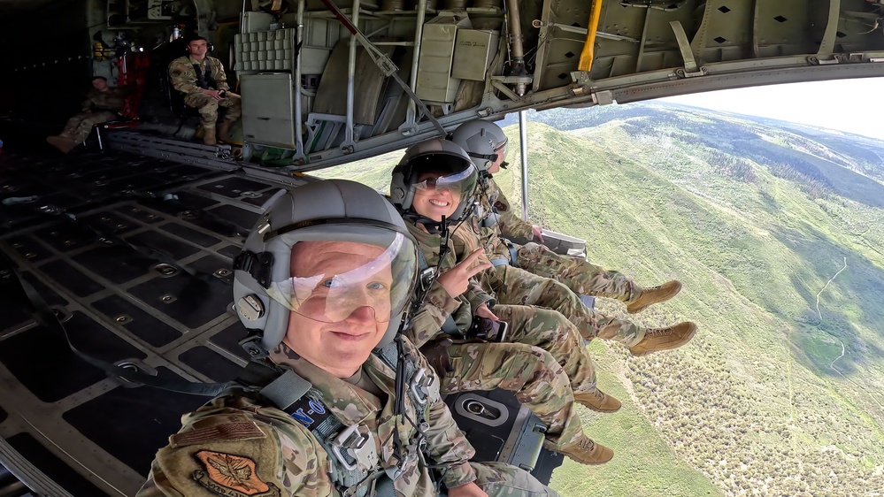 C-130H Air Force Reserve crew flies over Colorado Rocky Mountains