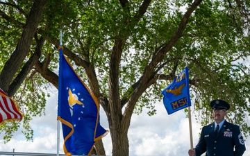 Chief Master Sergeant Justin Romo Bears Guidon Durong Change of Command Ceremony