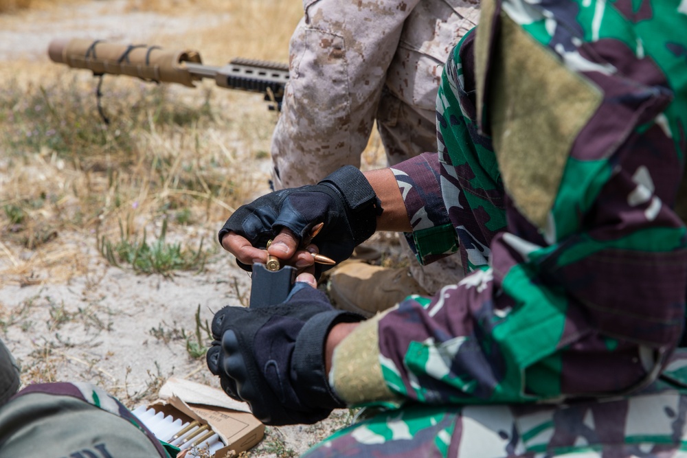 U.S. Marines, Indonesian Korps Marinir fire Mk22 Mod 0 advanced sniper rifle