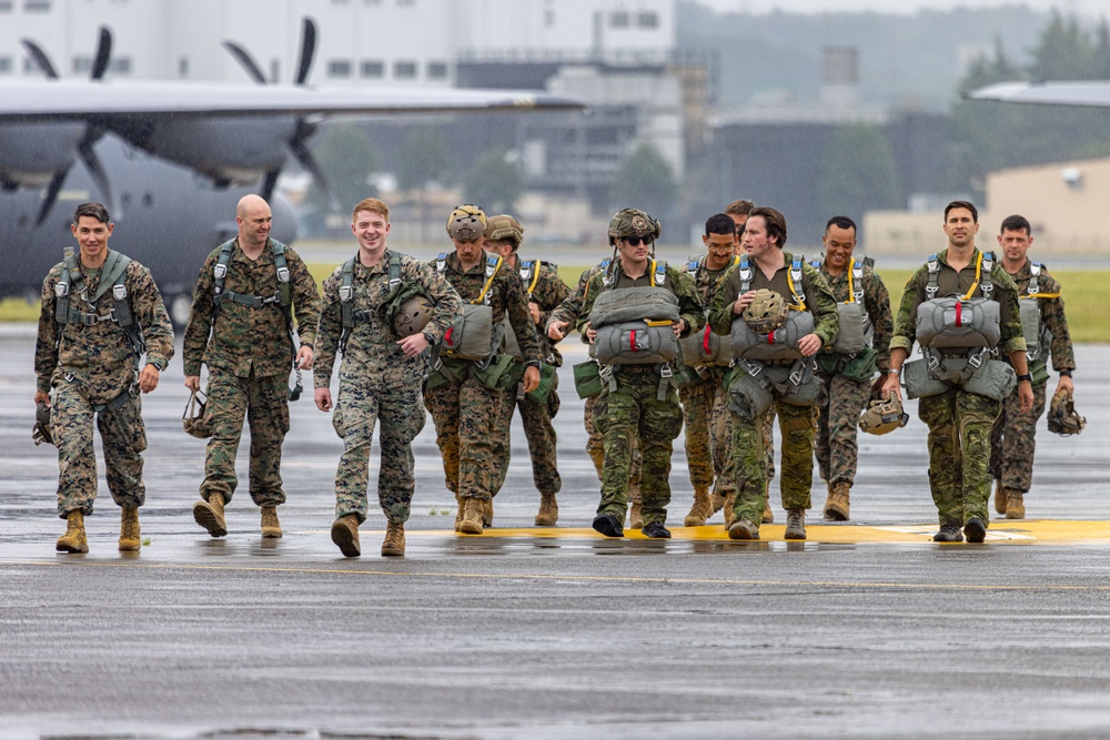 U.S. Marines and Airmen Rehearse a Parachute Operations with Japan Ground Self-Defense Force