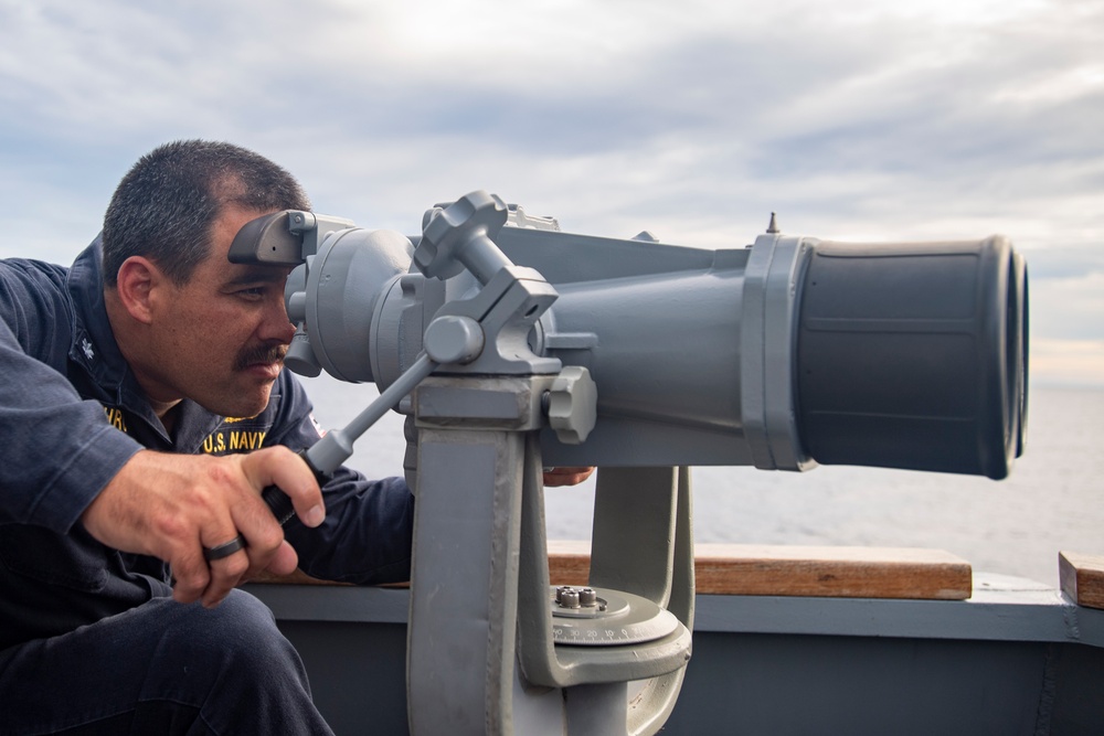 Sailor stands watch