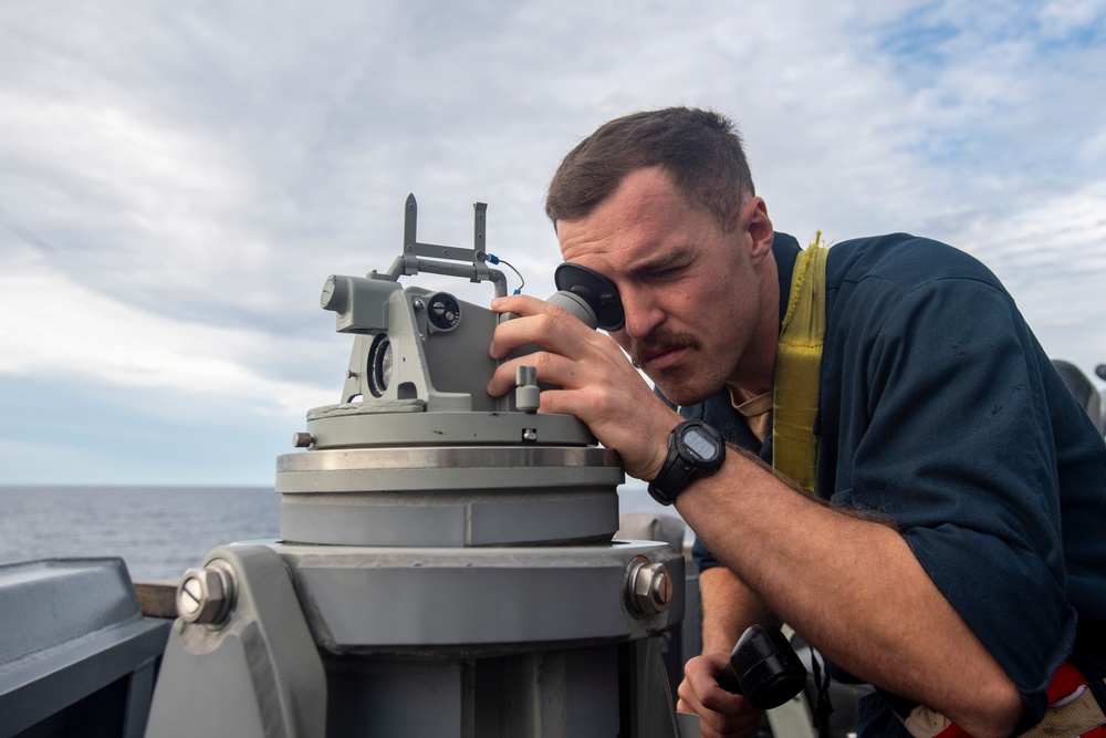 Sailor stands watch