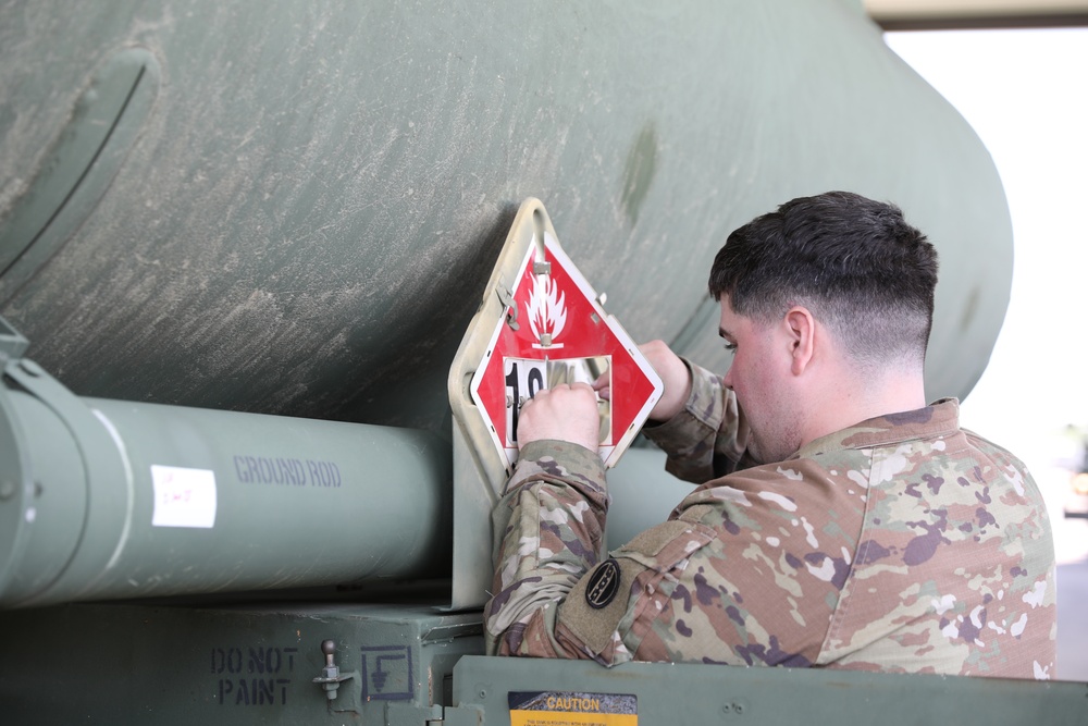 223rd Transportation Company Soldiers transport fuel at QLLEX
