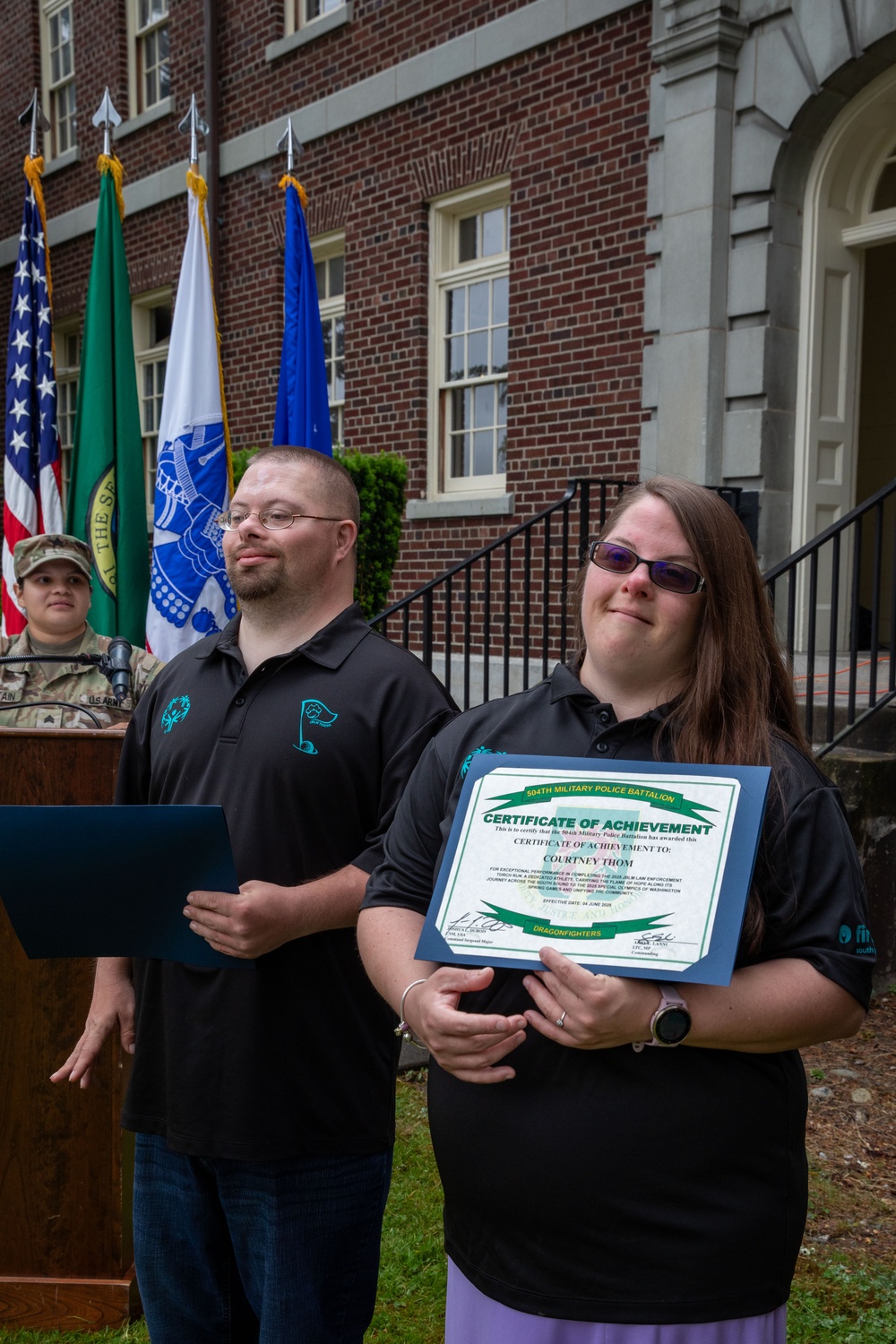 504th Military Police Battalion Leads Torch Run to Support Special Olympics