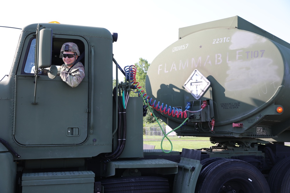 223rd Transportation Company Soldiers transport fuel at QLLEX