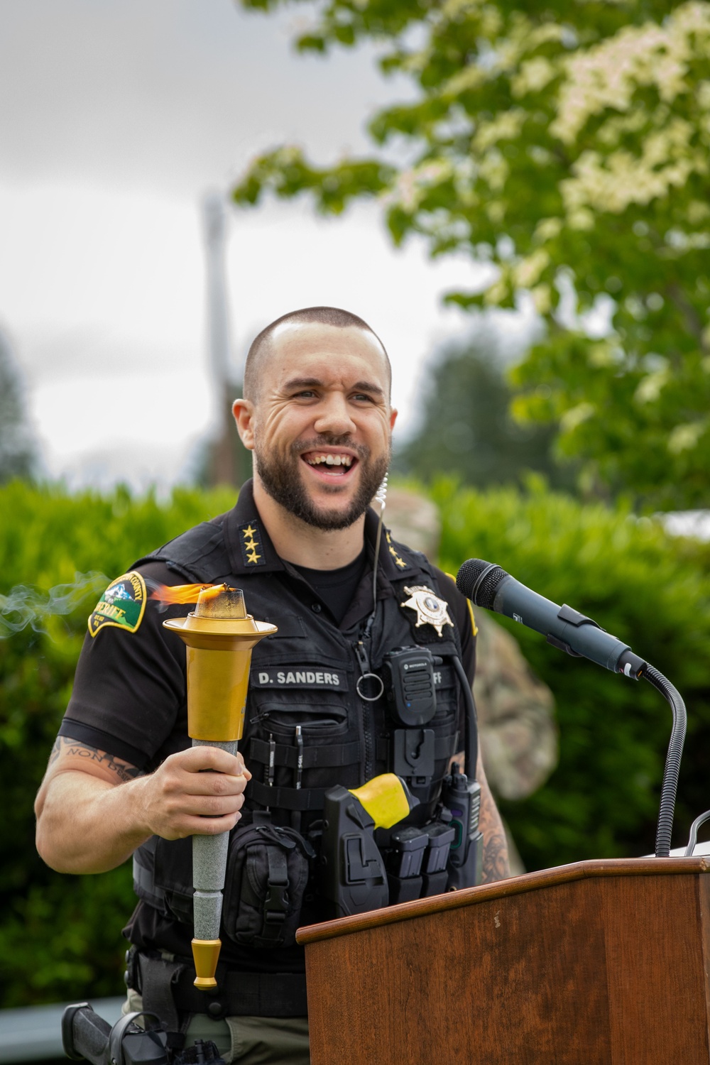 504th Military Police Battalion Leads Torch Run to Support Special Olympics