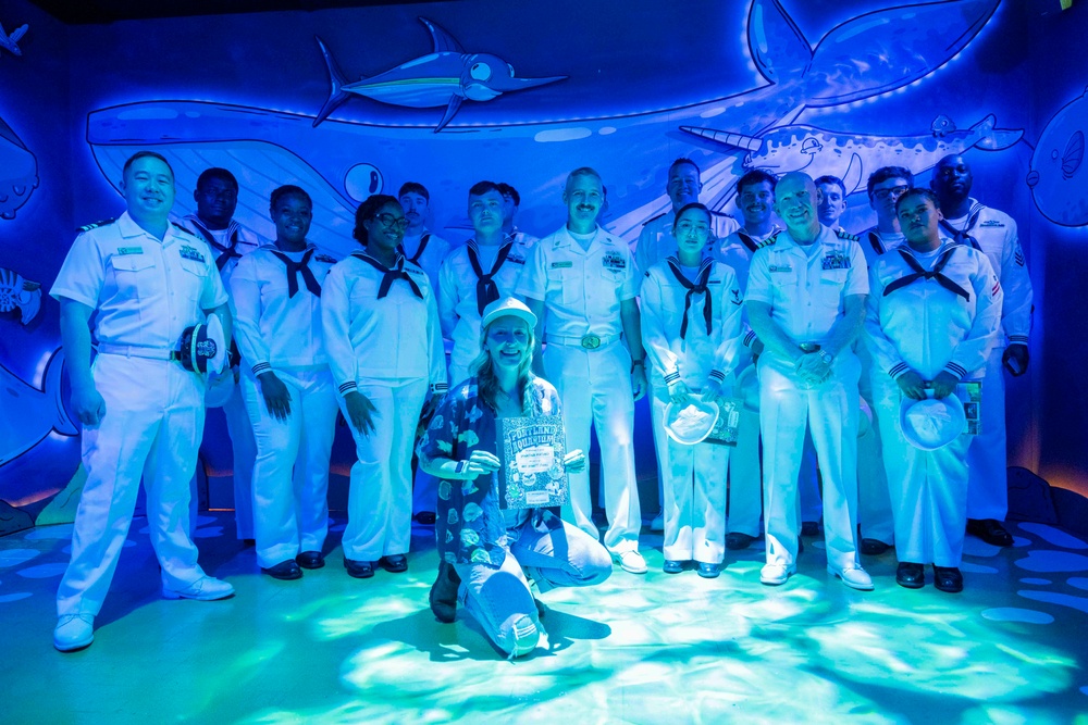Sailors visit the Portland Aquarium during Fleet Week