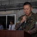 Col. Brett Allison relinquishes post to Col. Lee Hemming during MAG-36 change of command ceremony