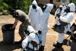 U.S. Army Alabama National Guard conducts a simulated CBRNEoperation  in conjunction with Montenegro, North Macedonia, and Italy as part of DEFENDER 25. [Image 1 of 3]