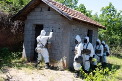 U.S. Army Alabama National Guard conducts a simulated CBRNEoperation  in conjunction with Montenegro, North Macedonia, and Italy as part of DEFENDER 25. [Image 2 of 3]