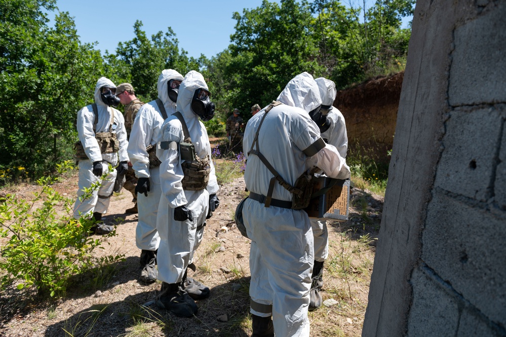 U.S. Army Alabama National Guard conducts a simulated CBRNEoperation  in conjunction with Montenegro, North Macedonia, and Italy as part of DEFENDER 25.