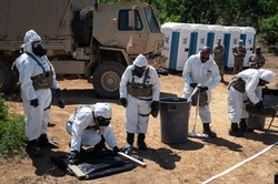 U.S. Army Alabama National Guard conducts a simulated CBRNEoperation  in conjunction with Montenegro, North Macedonia, and Italy as part of DEFENDER 25. [Image 1 of 2]