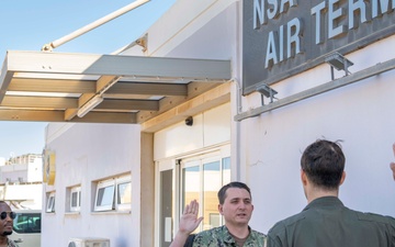 AC2 Daniel Coffin Reenlists at NSA Souda Bay