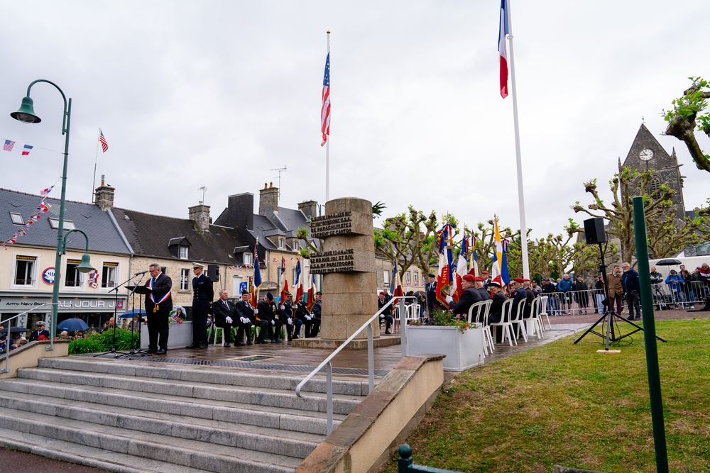 173rd Airborne Paratroopers Honor WWII Heroes at Signal Monument in Sainte-Mère-Église During D-Day 81 Commemoration