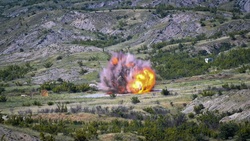 Vermont National Guard conducts a demolition range in order to instruct infantryman from the U.nited States, North Macedonia and Asutria on their job. [Image 1 of 3]