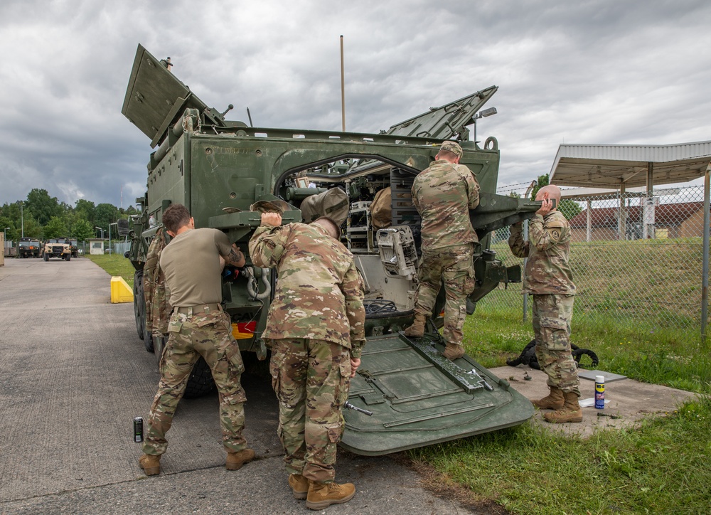 2CR Soldiers conduct PMCS to ensure readiness for Saber Guardian 25