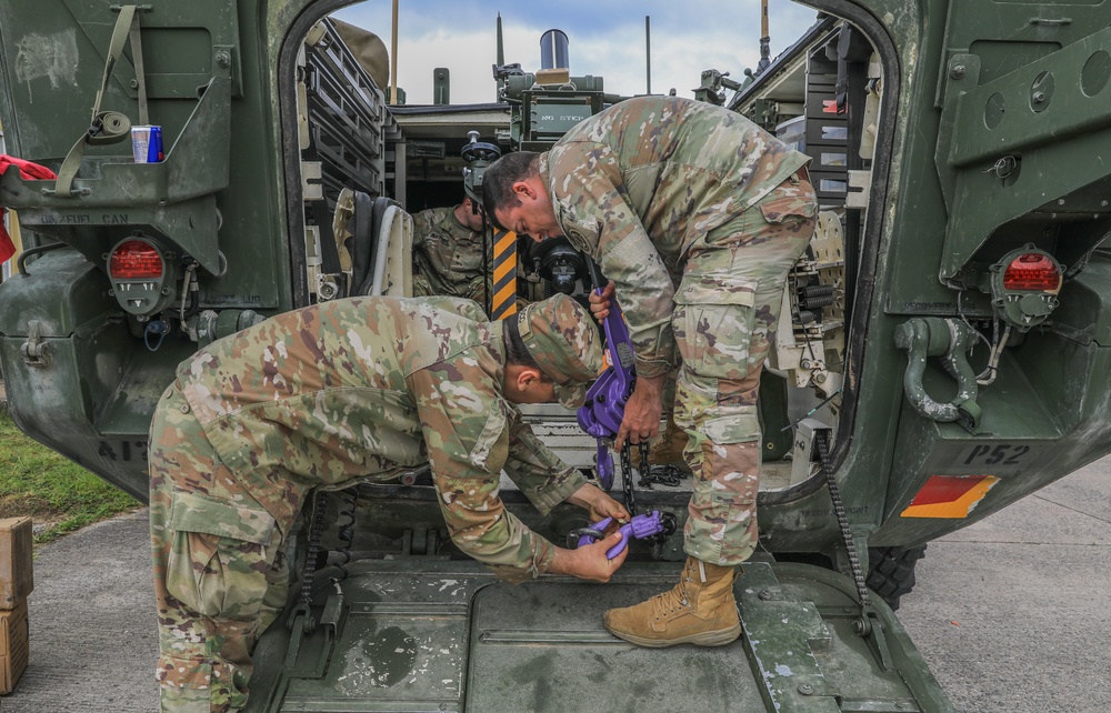 2CR Soldiers conduct PMCS to ensure readiness for Saber Guardian 25
