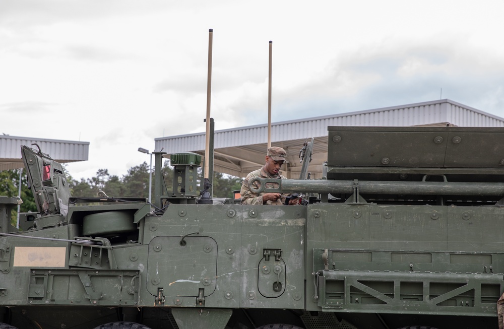 2CR Soldiers conduct PMCS to ensure readiness for Saber Guardian 25