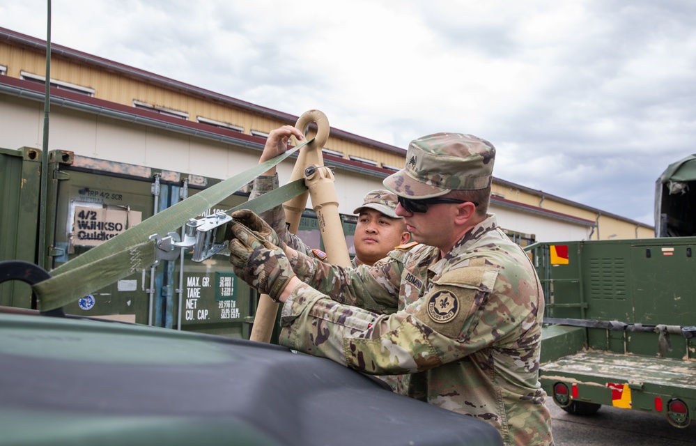 2CR Soldiers conduct PMCS to ensure readiness for Saber Guardian 25