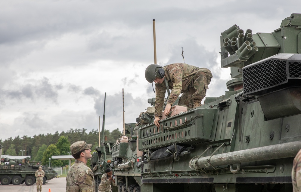 2CR Soldiers conduct PMCS to ensure readiness for Saber Guardian 25