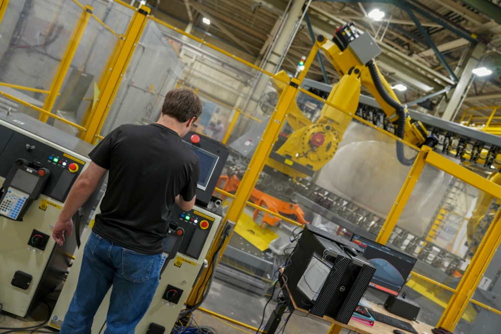402nd Commodities Maintenance Group Automated Sheet Metal Forming robot first pass