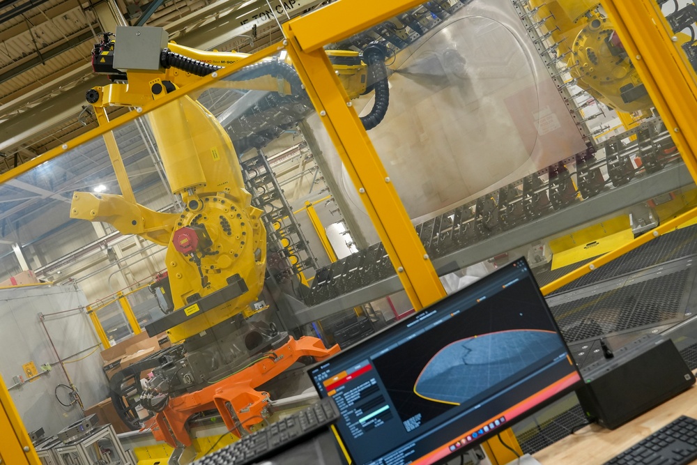 402nd Commodities Maintenance Group Automated Sheet Metal Forming robot first pass