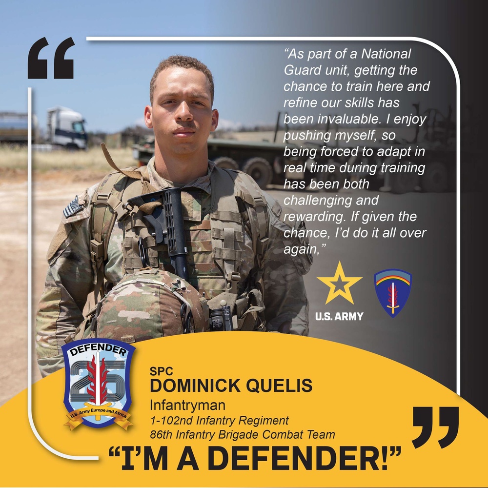 1-102nd Infantry Regiment, &quot;IM A DEFENDER&quot; Spc. Dominik Quelis