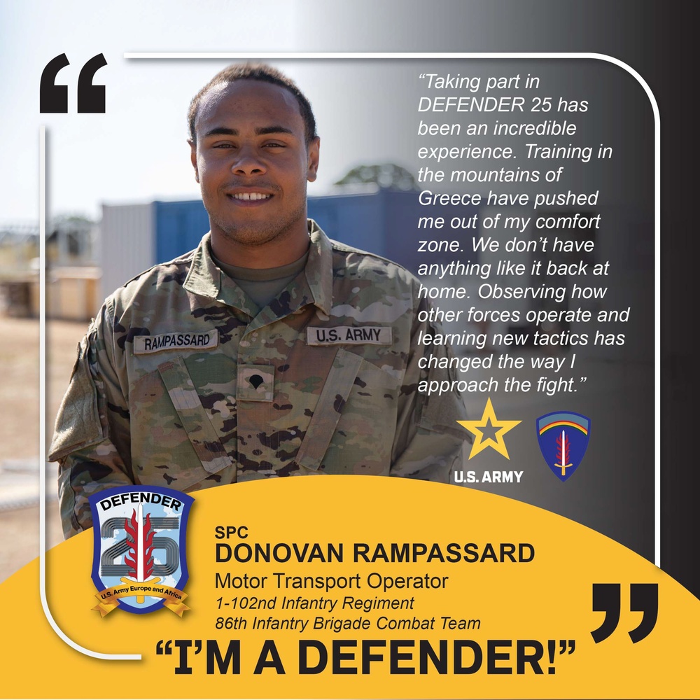 1-102nd Infantry Regiment, &quot;IM A DEFENDER&quot; Spc. Donovan Rampassard