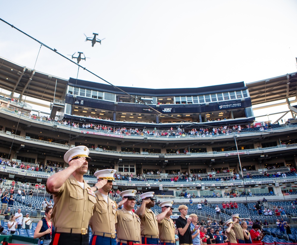 Washington Nationals Honor Marine Corps with Pregame ceremony and tribute during Marine Day