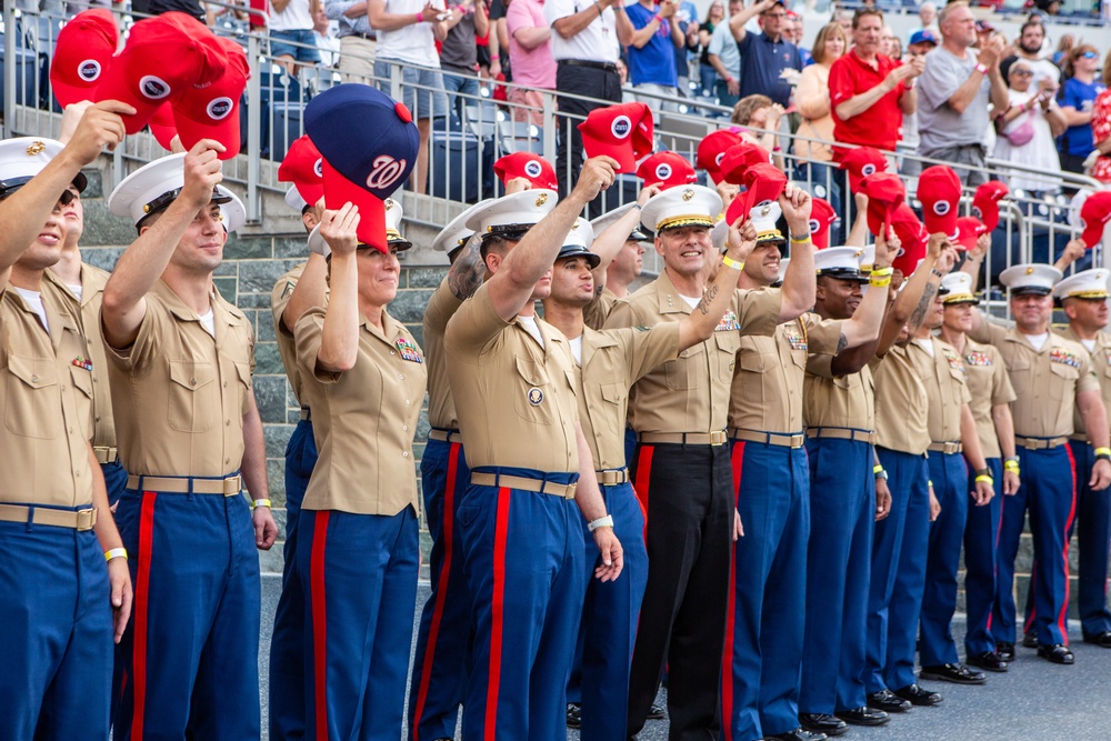 Washington Nationals Honor Marine Corps with Pregame ceremony and tribute during Marine Day