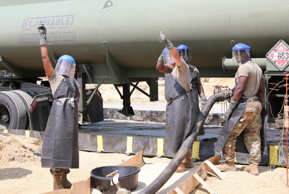 233rd Quartermaster Company Fuel System Supply Point receives fuel from the 223rd Transportation Company at QLLEX