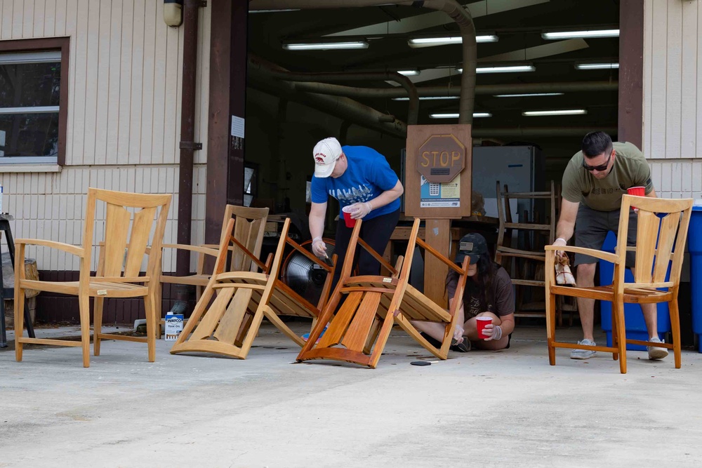 Services Airmen Refurbish MWR Furniture