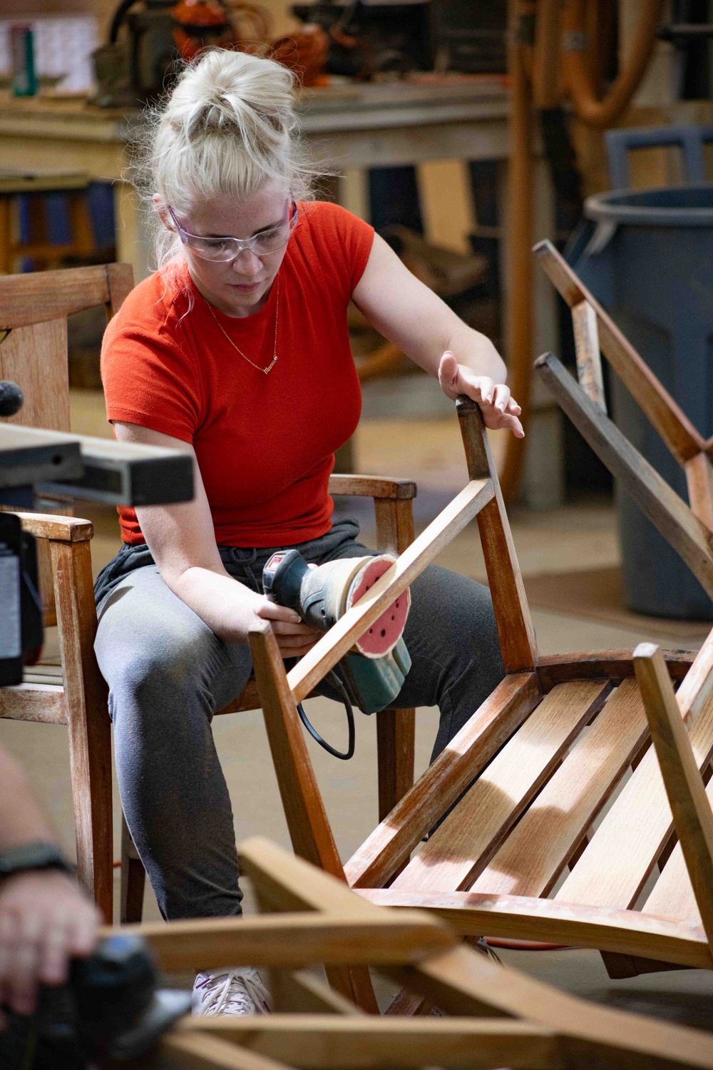 Services Airmen Refurbish MWR Furniture