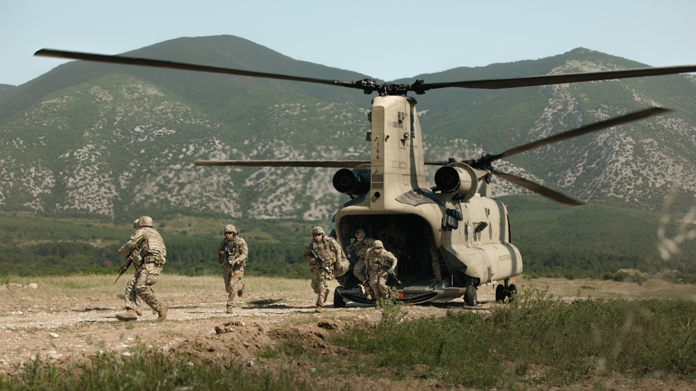 US led multinational air assault training in Greece