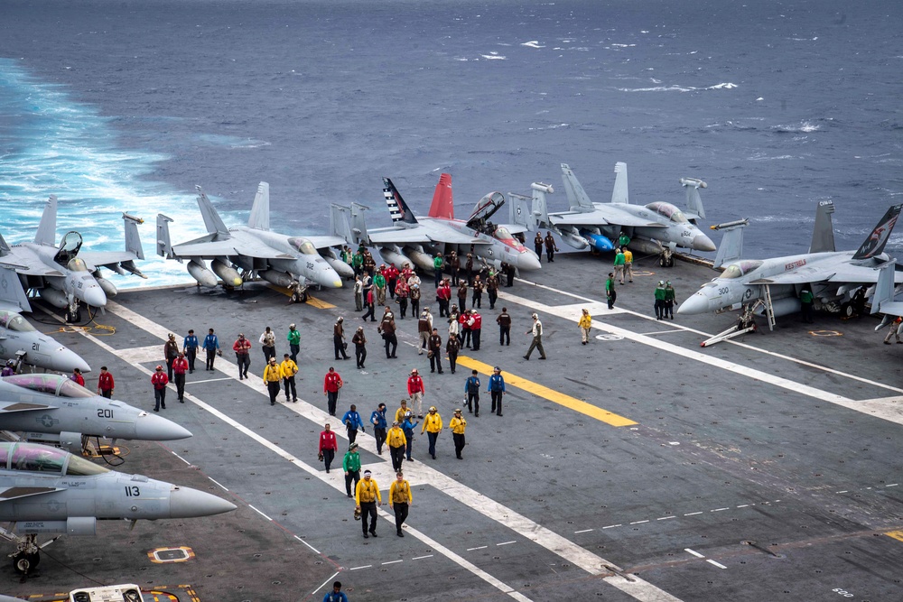 Nimitz Sailors Conduct FOD Walkdown